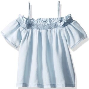 Light Blue Kids Off-Shoulder Top